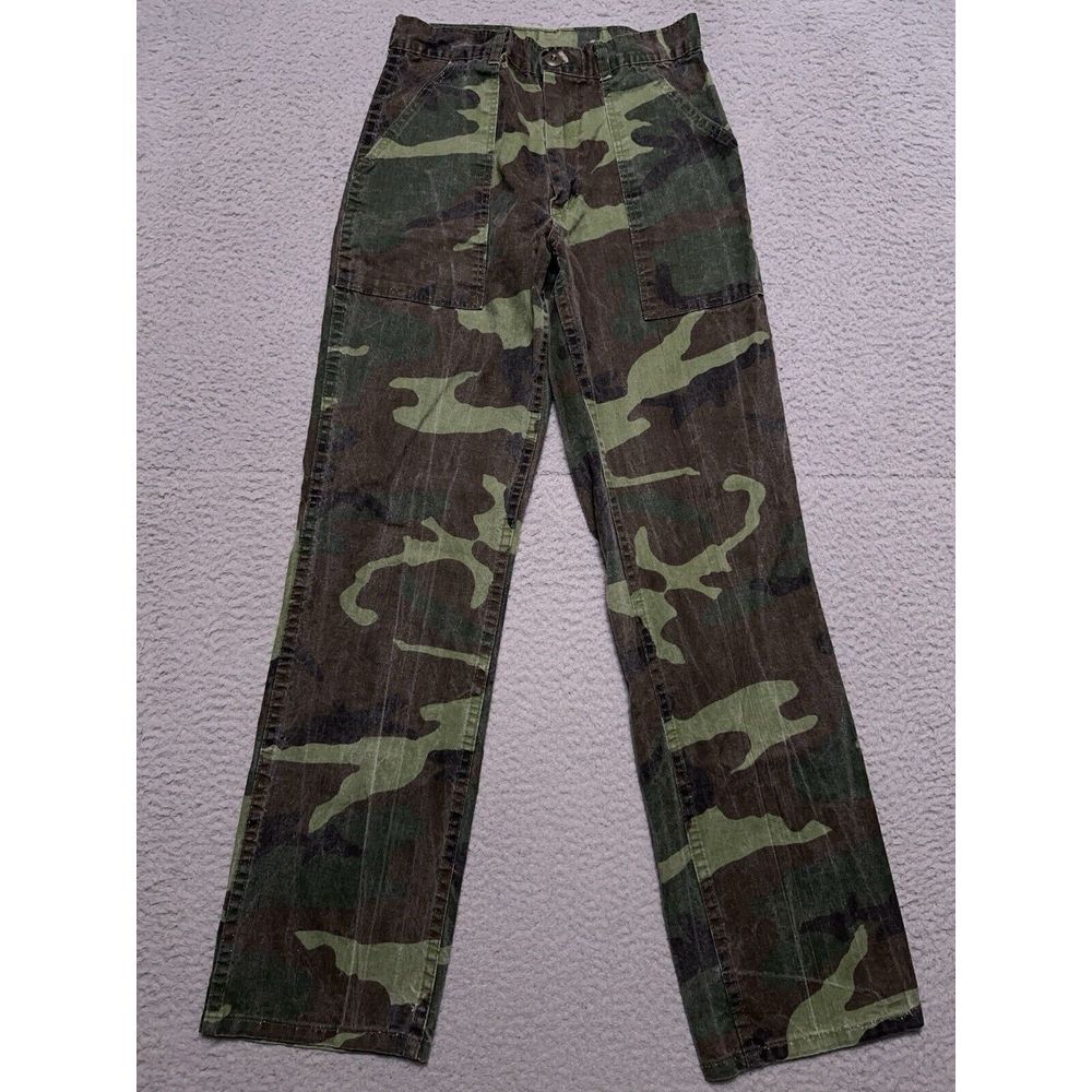Vintage Five Brother Camo Pants Women's 25x29 Mid Rise Faded Military USA Made - Picture 1 of 10